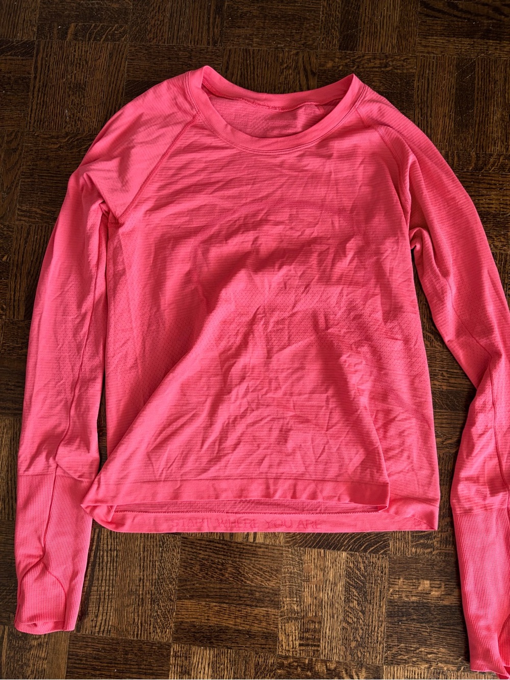 lululemon athletica Women's Long Sleeve Crew - more of a Tropicana /coral colour